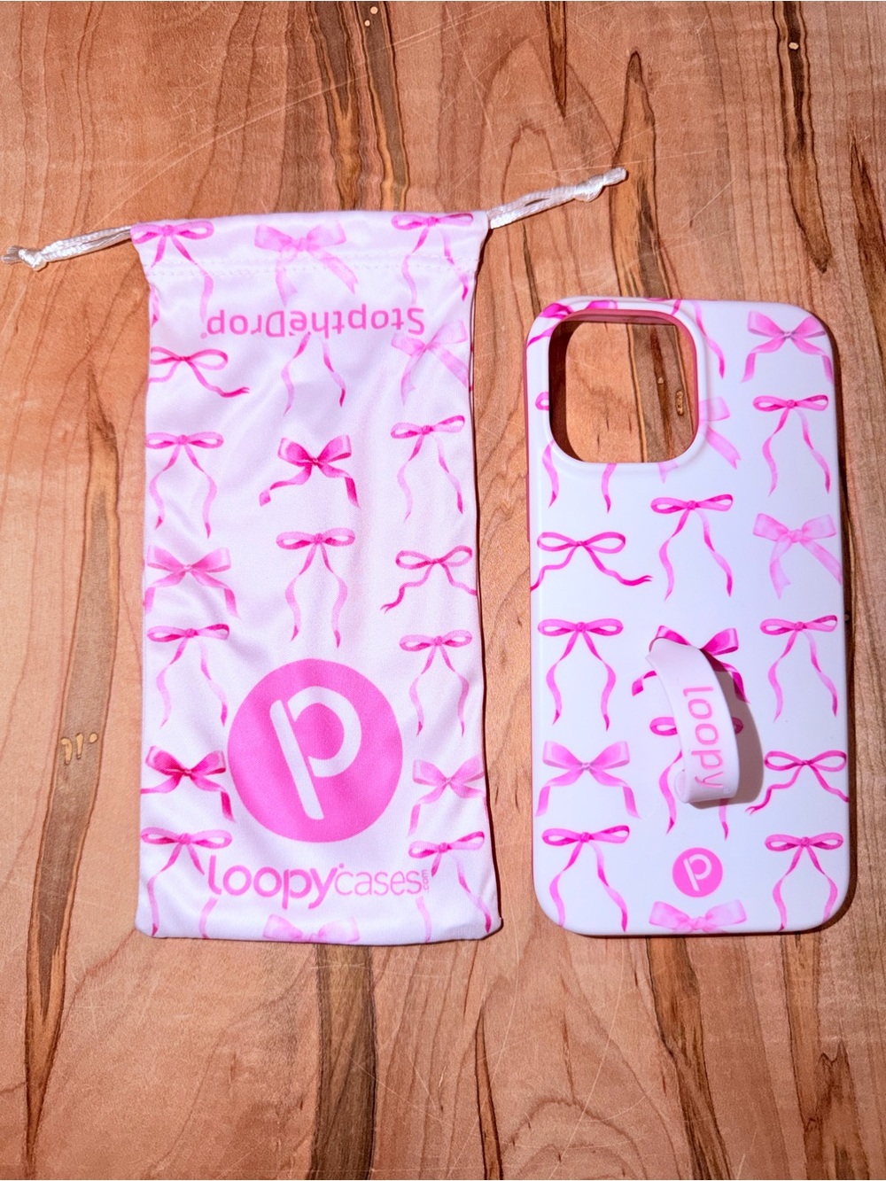 Loopy Case White w/ Pink Bows Phone Cover for iPhone 13 Pro Max & 12 Pro Max